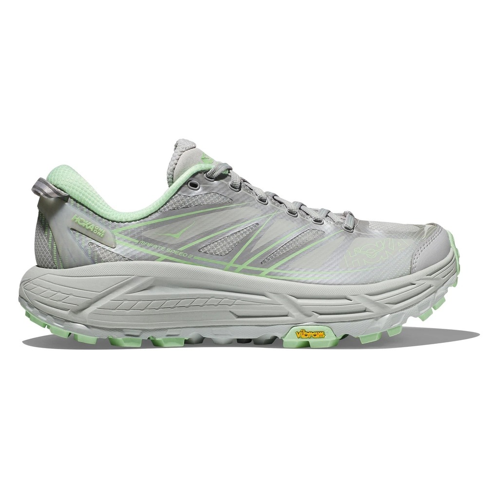 Hoka One One Mafate Speed 2 Womens Sz 6 Low Harbor Mist Lime Trail Running Shoes